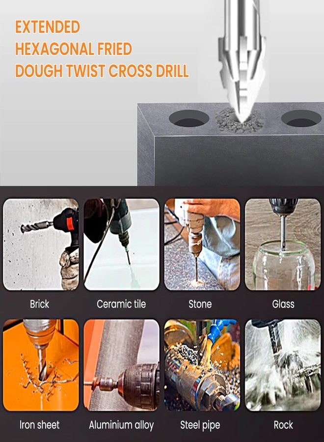 Serplex مجموعة رؤوس حفر البناء من سيربلكس®، 7 قطع (3/4/5/6/8/10/12 مم)، رؤوس حفر للخرسانة مناسبة للزجاج/الطوب/البلاستيك/الخشب/البلاط/إلخ، رؤوس حفر من الكربيد عالية القوة، رأس لولبي عالي المتانة - Image 3